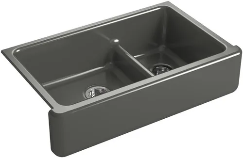 Miniatura 23 de KOHLER Whitehaven® K-6427-42 - Fregadero de cocina empotrado de 35-3/4 pulgadas, autorecortable, Smart Divide, Grande/Mediano con Delantal alto