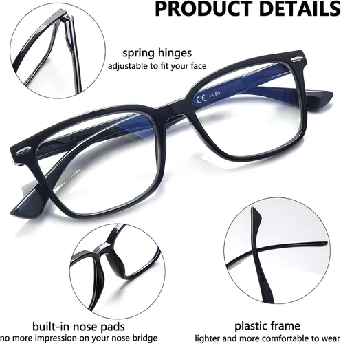 Miniatura 3 de Progressive - Lentes de lectura multienfoque para mujeres y hombres, con bloqueo de luz azul, lentes multifocales para lectura de computadora