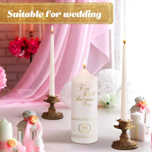 Miniatura 4 de Juego de velas de unidad Frienda para ceremonia de boda Velas de unidad de boda en forma de cono Accesorios para ceremonia religiosa católica (Cruz)