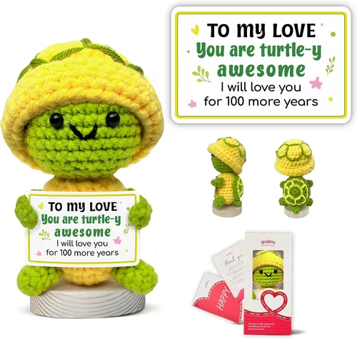 Miniatura 14 de Gossby Regalo de agradecimiento para mujeres, hecho a mano, tortuga positiva a ganchillo, gracias por ser una parte importante, agradecimiento