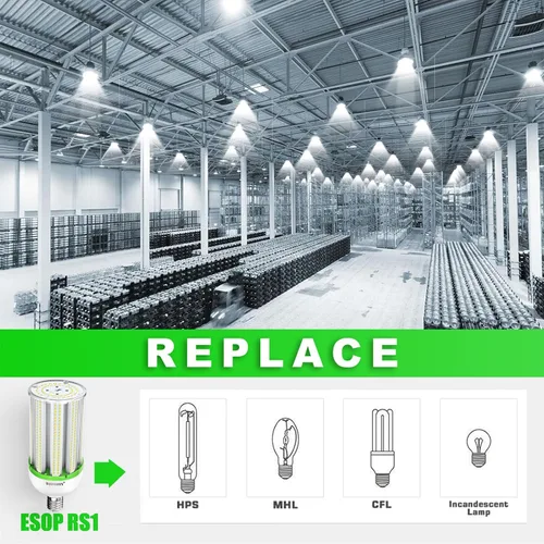 Miniatura 4 de Bombilla LED de maíz de 100 W, 15000 lúmenes, 5000 K, gran área, luz blanca fría, E26/E39, base mediana para exteriores, interiores, garaje