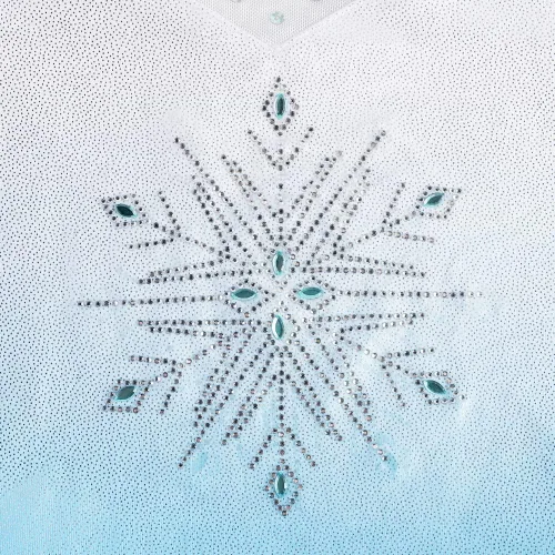 Miniatura 123 de EQSJIU Leotardo de baile de manga larga para niñas, vestido de ballet brillante con copo de nieve, tutú con falda tutú para niñas