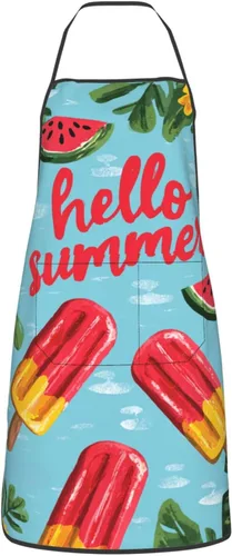 Miniatura 14 de Delantal impermeable floral arcoíris con bolsillos grandes para regalo de cocina