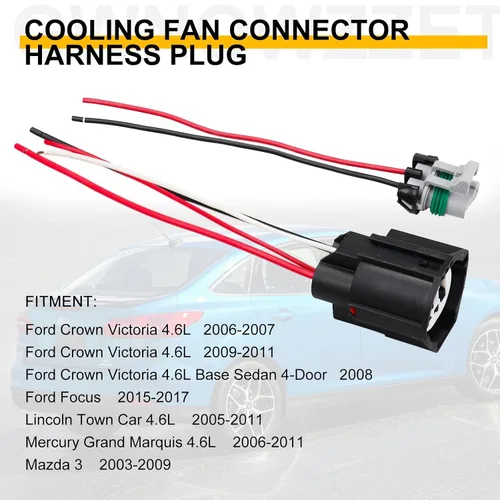 Miniatura 2 de Módulo de relé de control de ventilador de refrigeración Conector Arnés de cables 902-209 para Ford Crown Victoria Focus Lincoln Town Car Mercury