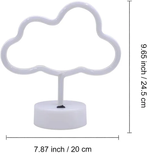 Miniatura 6 de ENUOLI Linda nube de luz de neón LED en forma de nube, luces nocturnas, marquesina, letrero de neón, decoración de mesa para fiesta de Navidad, nubes