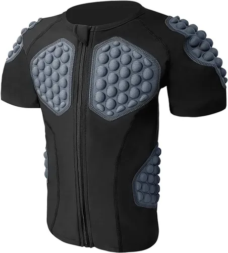 Padded Compression Shirt for Kids YouthBoys Girls Padded Football Protective Shirts for Ski Paintball Baseball Rugby Hockey Soccer Skating
