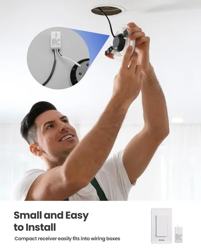 Miniatura 3 de Zoiinet - Kit de interruptor de luces inalámbrico, diseño con hebilla y removible, interruptor de múltiples vías, no necesita WiFi, programable