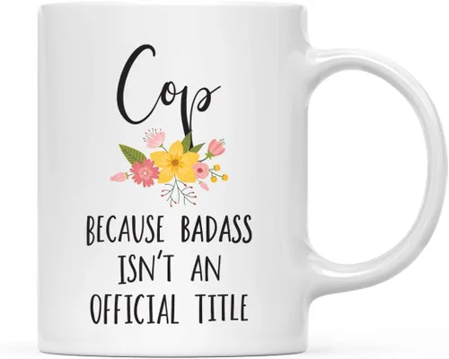 Miniatura 23 de Andaz Press Taza de café de 11 onzas, regalo de broma, tía porque Badass no es un título oficial, gráfico floral, 1 paquete