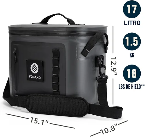 Miniatura 4 de Vogano Bolsa de enfriador suave de 40 latas - Bolsa de enfriador grande aislada a prueba de fugas con sello impermeable de rollo superior Hielera