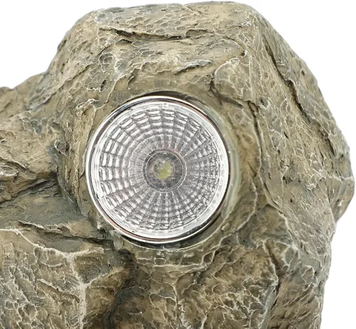 Miniatura 7 de Ocultador de llaves de roca falsa, oculta una llave fuera de la caja de llaves de roca falsa de resina de imitación de piedra de repuesto con luz