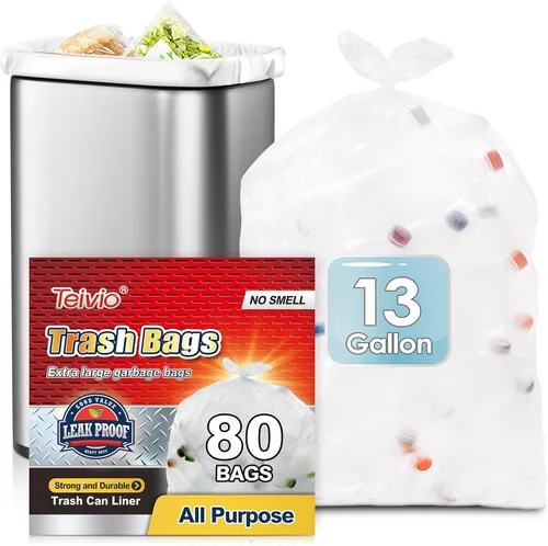 Miniatura 41 de Teivio - Bolsas de basura medianas sin perfume de 8 galones, 220 unidades, para bolsas de basura de 7, 8, 9 y 10 galones de grosor, bolsas