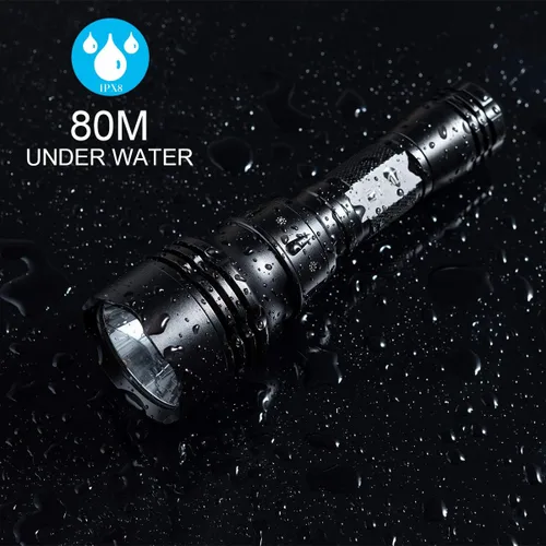 Miniatura 8 de Linterna de buceo de buceo de 2000 lúmenes impermeable submarino XM-L2 LED submarino luces titular con cargador para bajo el agua cueva de mar
