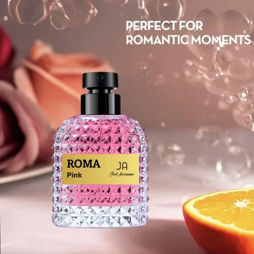 Miniatura 3 de ROMA PINK EDP Perfume Mujer – Aroma Floral Ámbar – Flor de Azahar, Base de Vainilla de Madagascar que emite un cálido aroma dulce – Elegante botella