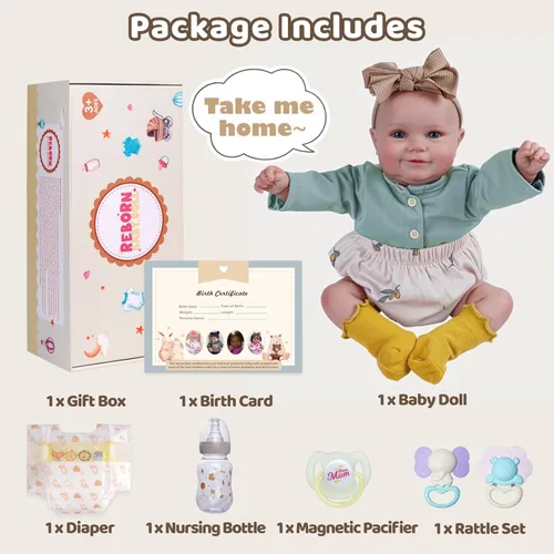 Miniatura 6 de BABESIDE Muñecas de bebé Reborn de 20 pulgadas de vinilo suave, realista, muñeca de bebé recién nacida, muñeca de bebé realista con accesorios