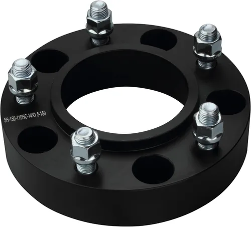 Miniatura 6 de 4 espaciadores de rueda centrales negros 5x150 de 1.25 pulgadas con pernos de 14 x 1.5 compatibles con Toyota 5 Lug para Tundra 2007-2021 Land