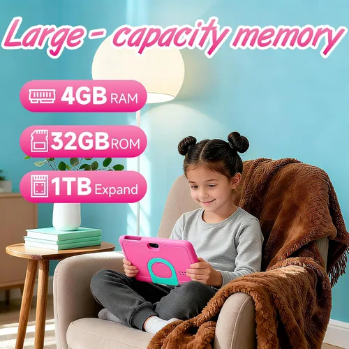 Miniatura 3 de Tablet para niños, tablet Android de 7 pulgadas para niños, 4 GB RAM 32 GB ROM 1 TB Expansibles, tabletas para niños pequeños con control parental