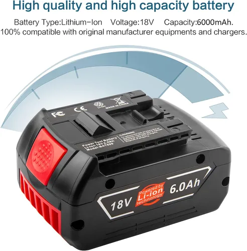 Miniatura 3 de TREE.NB 2 paquetes BAT609 6000mAh 18V batería de litio de repuesto para Bosch 18V herramientas eléctricas inalámbricas BAT609 BAT609G BAT610G BAT611