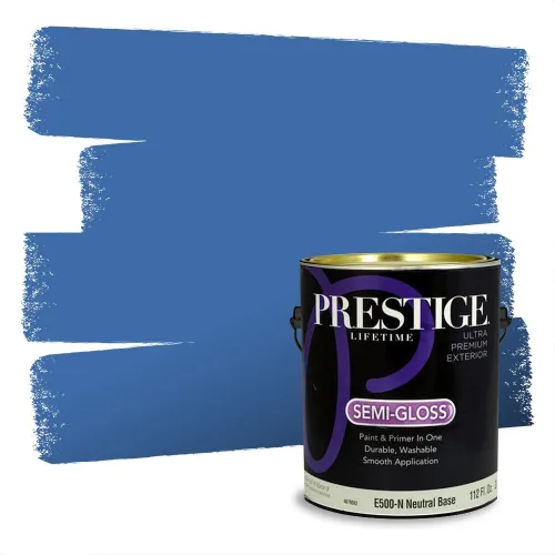 Miniatura 1147 de Pintura Exterior + imprimación PRESTIGE, todo-en-uno, 1 galón, acabado mate, color comparable al Valspar* Royal Gray* VS151-Gris real