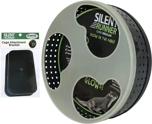Miniatura 13 de Silent Runner - Rueda brillante de 12 pulgadas regular - Rueda de ejercicio + accesorio de jaula - Rueda de ejercicio silenciosa, rápida y duradera