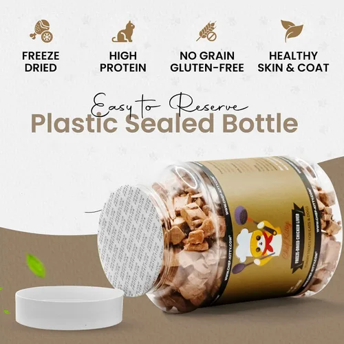Miniatura 7 de Golosinas de hígado de pollo liofilizadas de grado humano de Chef Kitty para gatos y perros – 100% de grado humano, ingrediente único, alto