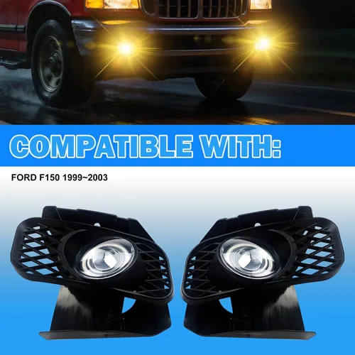 Miniatura 5 de Lámpara de luces antiniebla, compatible con Ford Expedition 1999-2002, F-150 1999-2003 y F-150 Heritage 2004, lado del conductor y del pasajero