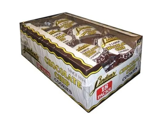 Linden's - Galletas con chispas de chocolate, 3 galletas por paquete, 18-1.75 onzas, paquetes por caja