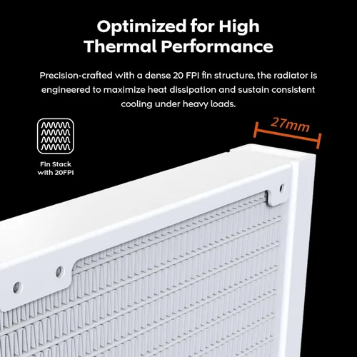 Miniatura 25 de MONTECH HyperFlow Digital 240 - Enfriador líquido de CPU, AIO de 9.449 in con bomba de 3100 RPM, 2 ventiladores E28 ARGB de 4.724 in, pantalla