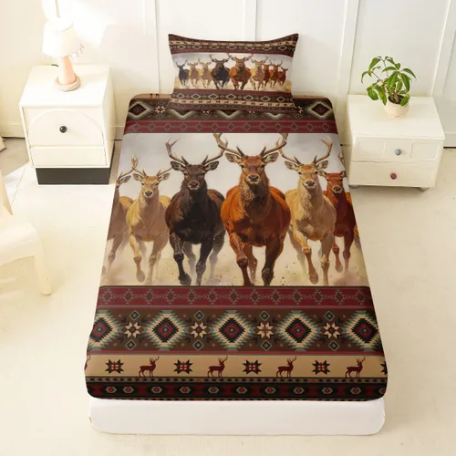 Miniatura 50 de Erosebridal Southwestern - Sábanas de cama bohemias aztecas, tamaño individual, sábanas hippie de cachemira, ropa de cama de estilo exótico, funda