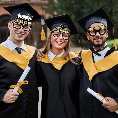 Miniatura 5 de KatchOn Gafas de graduación 2025 negras y doradas – Juego de 20 Accesorios para cabina de fotos Decoraciones de clase de 2025 Recuerdos