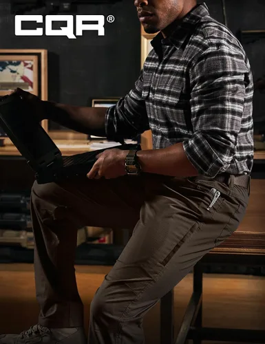 Miniatura 95 de CQR – Pantalones tácticos elásticos tipo cargo para hombre, resistentes al agua, de tela ripstop (antidesgarros), ligeros, ideales para uso diario
