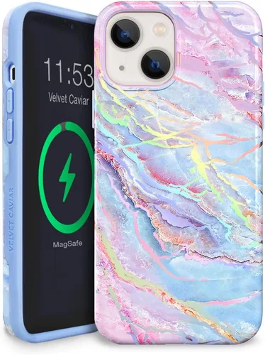 VELVET CAVIAR Funda para iPhone 13 Marble – Bonita funda protectora femenina para mujer – Compatible con MagSafe – probada en caídas de 10 pies –