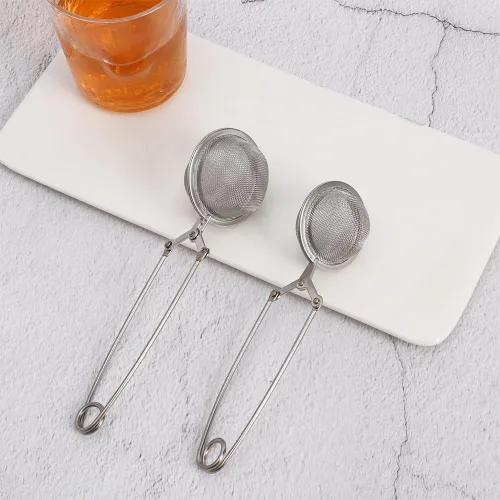 Miniatura 7 de Colador de té de malla de acero inoxidable con asa, filtro de metal, bola de filtro de té, café, hierba, especias, difusor de té (1 unidad, pequeña)