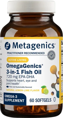 Metagenics OmegaGenics Aceite de Pescado EPA-DHA 720 mg - Suplemento de Omega-3 de Alta Potencia* - Ayuda a mantener la salud del corazón, las