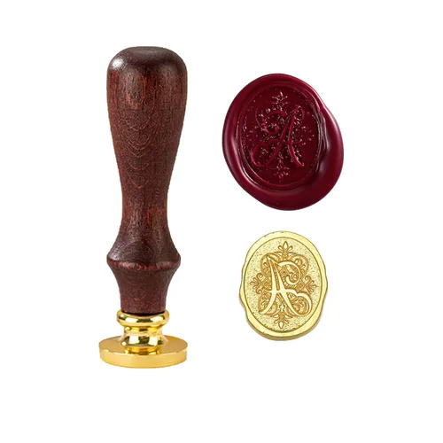 Miniatura 9 de Sello de cera con letra inicial del alfabeto G, sello de cera de sellado de letras vintage con cabeza de latón extraíble y mango de madera