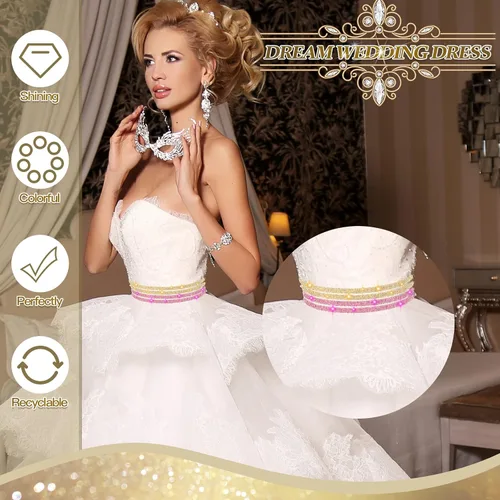 Miniatura 6 de Meanplan 15 rollos de tiras de cinta autoadhesivas con diamantes de imitación de cristal, brillantes, brillantes, colores mezclados, rollo de cinta