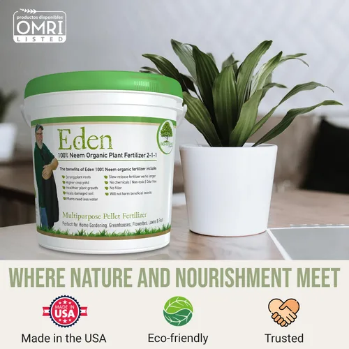 Miniatura 6 de Eden - Pastel de neem 100% orgánico, para huerta, árboles frutales, rosas y plantas de interior o exterior, con certificación OMRI (5 libras)