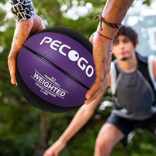 Miniatura 6 de Baloncesto de entrenamiento con peso de tamaño 6/7 (2.2/3/3.3 libras) – Baloncesto pesado para interiores y exteriores para driblar, pasar, rebotar