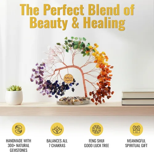 Miniatura 6 de Árbol de la vida de 7 chakras de cristal ANAYA AGATE – Árboles Bonsái de piedras preciosas curativas hechas a mano para decoración del hogar