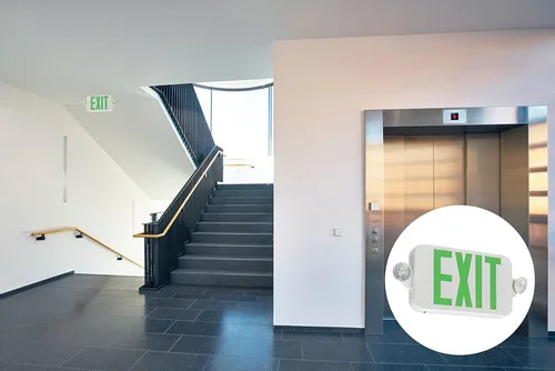 Miniatura 9 de Lithonia Lighting Basics - Señal de salida LED / luz de emergencia, señal de salida conmutable rojo/verde y luces de emergencia para negocios