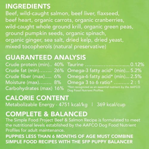 Miniatura 6 de Simple Food Project - Receta de carne de res y salmón - Alimentos crudos liofilizados para perros - 24oz
