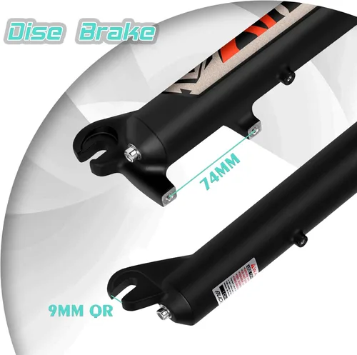 Miniatura 6 de BUCKLOS 26/27.5/29 Horquilla de Suspensión MTB de 100mm, Tubo Recto de 28.6mm QR 9mm de Ajuste de Corona de Aleación de Aluminio para Bicicleta