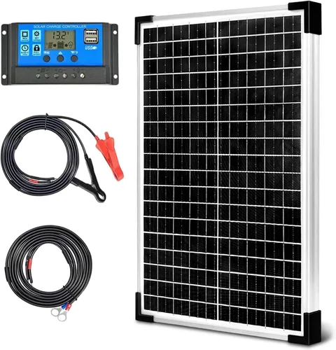 Miniatura 9 de Kit de Panel Solar 20W 12V Monocristalino, Mantenedor de Batería + Controlador de Carga Solar 10A + Cable de Extensión con Clips de Batería Terminal