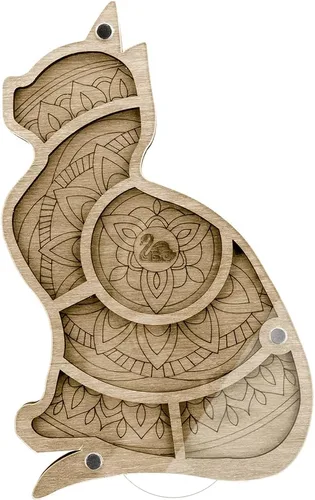 Miniatura 4 de Luca-S Caja organizadora de cuentas de madera, 11 secciones, 5.9 x 2.8 in