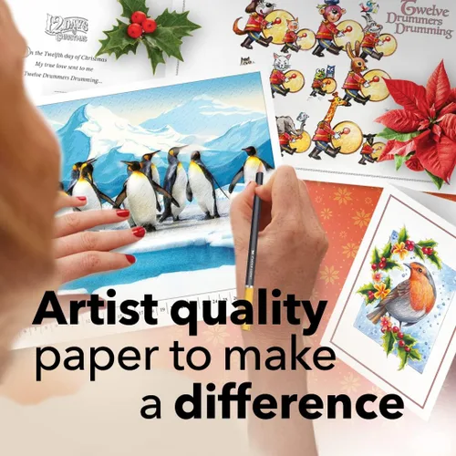 Miniatura 2 de Castle Arts - Libro de colorear de Navidad Compendio de tarjetas, calendario y escenas seleccionadas para levantar el espíritu con guía