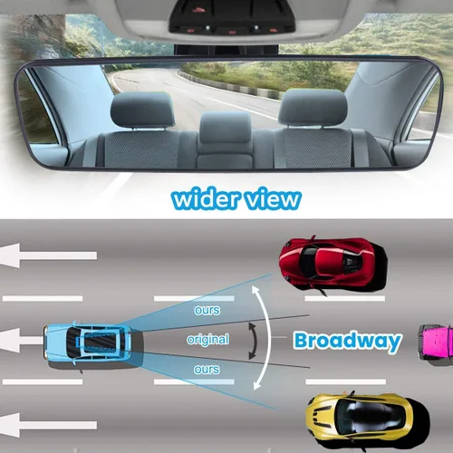 Miniatura 6 de Wontolf Espejo retrovisor universal con ventosa - Espejo interior antirreflejos para automóvil, camión, SUV y barcos - 9.76 pulgadas (9.764 in)