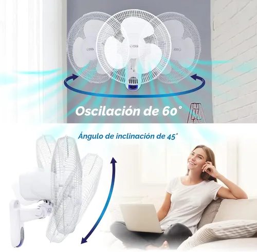 Miniatura 3 de Commercial Cool Ventilador de pared de 16 pulgadas con control remoto, blanco (CCFWR16W)