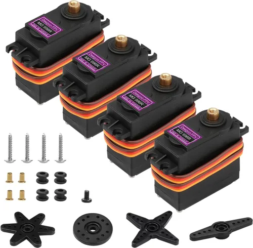 Miniatura 11 de 6PCS MG995 55g Servo RC Servos Digital de Alta Velocidad Torque Servo Motor Engranaje Metálico Servo Impermeable para Futaba JR RC Coche Avión