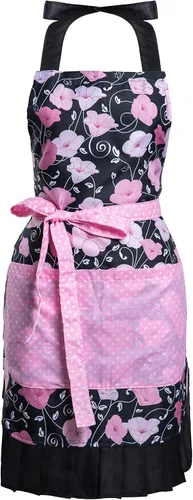 Miniatura 10 de Lindos Delantales de Patrón Floral Retro con Bolsillos Grandes para Mujeres Niñas Cocina Panadería Regalo para Madre Lindo paste