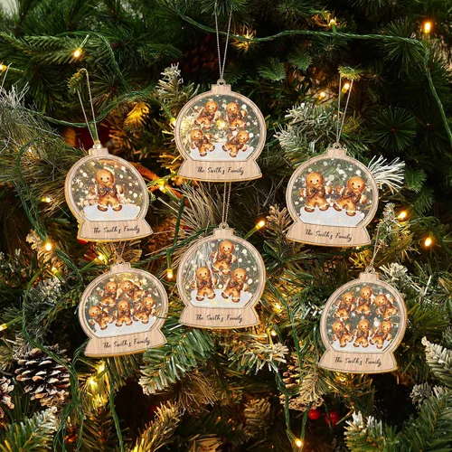Miniatura 17 de Adornos de Navidad personalizados, nombres de familia, decoración de Navidad, decoración colgante de árbol, adorno de bendición de Feliz Navidad