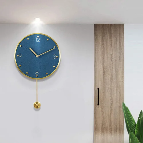 Miniatura 3 de Reloj de pared de péndulo moderno, reloj de pared grande para sala de estar, funciona con pilas, reloj de pared de péndulo silencioso para el hogar